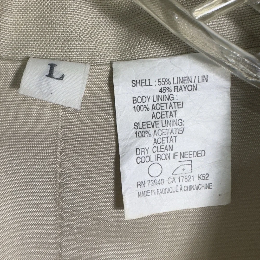 Henry Grethel Context Linen Jacket Mens Large Beige Blazer Sport Coat Vintage‎